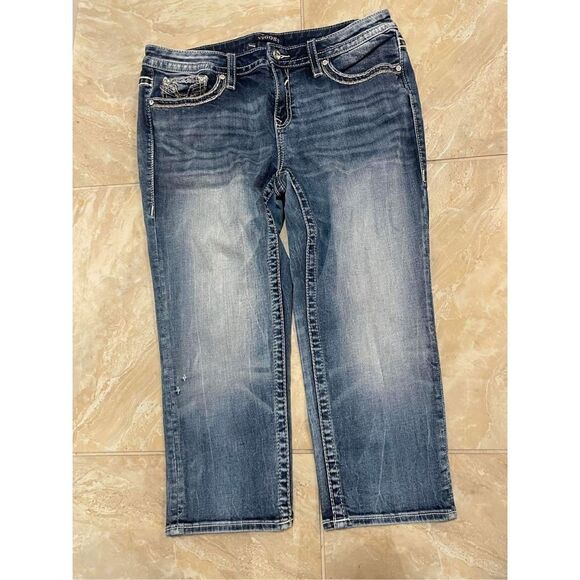 Vigoss Womens New York Capri Size 9/10 Length 21 Blue Denim Size 13 - Picture 1 of 5